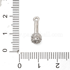 真鍮マイクロパヴェキュービックジルコニアペンダント  マイク  プラチナ  16x6mm  穴：1.5mm&nbsp;LS-KK-I380-04P