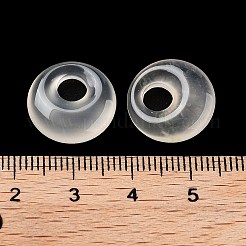天然ホワイトカルセドニーのフラットラウンドチャーム  15x4.5mm  穴：5mm&nbsp;G-P537-03B