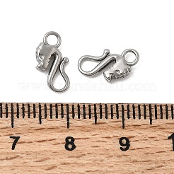 304ステンレススチールフック留め具  ドラゴン  ステンレス鋼色  11.5x6x2.5mm  穴：1.8mm&nbsp;STAS-Z179-06P