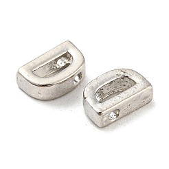 プラチナメッキ合金ビーズ  頭文字  文字.d  10x3mm  穴：1.8mm&nbsp;PALLOY-CJC0001-64P-D