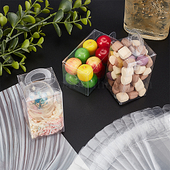 透明なプラスチックのギフト用の箱  長方形  透明  3.7x3.7x7cm&nbsp;CON-WH0086-043