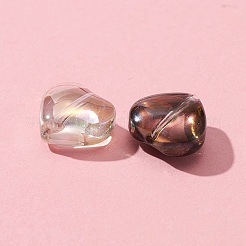 50個5色電気メッキガラスビーズ連売り  ABカラー  ハート  ミックスカラー  9~10x10x5.5mm  穴：0.8mm  10個/カラー&nbsp;EGLA-FS0001-30