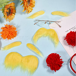 ポリエステルヘアバンド2色2個  プラスチックと鉄で  パーティーの装飾用のファイバー製の眉毛と口ひげ付き  ミックスカラー  230x223x75mm&nbsp;AJEW-CA0004-94