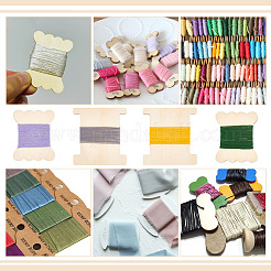 木糸巻き板  プラスチック製クリップ付き  ナバホホワイト  ボード: 98~110x79~100x2.5~3mm  60pc  クリップ：38x8x2.5mm  60pc&nbsp;TOOL-BC0002-18