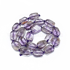 天然石アメジストビーズ連売り  長方形  14~17x11~13x5~6mm  穴：1mm  約21~23個/連  15.75~16.14インチ（40~41cm）&nbsp;G-F725-12
