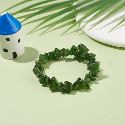 子供のための天然透輝石チップビーズストレッチブレスレット  内径：1-3/4インチ（4.5cm）&nbsp;BJEW-JB08080
