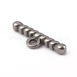 変色しない304ステンレススチールトグル留め具パーツ  バー  ステンレス鋼色  21x6.5x2.8mm  穴：2mm&nbsp;LS-STAS-D170-02P