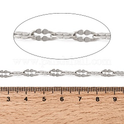 304ステンレススチールダップチェーン  ハンダ付け  スプールで  変色なし  ステンレス鋼色  9x4x0.9mm&nbsp;CHS-P029-02C-P