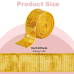 8.85~9mポリエステルスパンコールトリム  プラスチックpailletteの付き  ゴールド  2インチ（50mm）&nbsp;OCOR-HY0001-25A