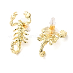 合金スタッドピアス  サソリ  ゴールドカラー  31.5x19.5mm&nbsp;LS-EJEW-U002-06G