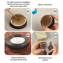 真鍮とプラスチックの花のピンフロッグ1個  ステンレススチール製フラワーアレンジメントピン器具1個とロールペーパーリボン2個付き  ミックスカラー  54~72.5x7~22.5mm&nbsp;DIY-MB0001-04