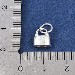 スターリングシルバーのマイクロパヴェクリアキュービックジルコニアロックチャーム925個  丸カン付き  銀  8.5x7.5x3.5mm  穴：4.5mm&nbsp;LS-STER-K183-04S