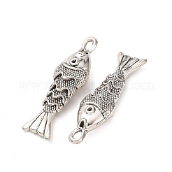 合金のチベット風チャーム  魚のチャーム  アンティークシルバー  31x9x5.5mm  穴：2x1.5mm  約322個/1000g&nbsp;FIND-C094-29B-AS