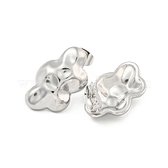 変色しない304ステンレススチール製イヤリング  女性用スタッドピアス  ナゲット  ステンレス鋼色  21x13mm&nbsp;EJEW-L290-007P