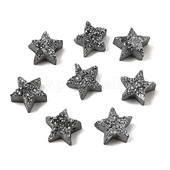 電気メッキ天然石ドゥルージー瑪瑙ビーズ  染め  スター  銀メッキ  12~13x12~13x5~6mm  穴：2mm&nbsp;G-E400-02-B02