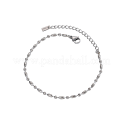 304ステンレススチールボールチェーンブレスレット  カニカン付き  ステンレス鋼色  5.91インチ（15cm）&nbsp;BJEW-OY001-02P