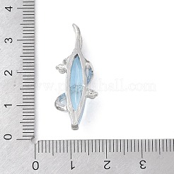 合金ペンダント  ガラスと  馬の目  ライトスカイブルー  32x7x12mm  穴：3x4mm&nbsp;FIND-M015-02P-01
