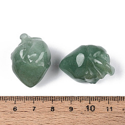 天然グリーンアベンチュリンハートビーズ  穴なし/ドリルなし  28~31x21~23x18.5~20mm&nbsp;G-T144-04E