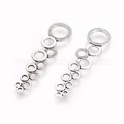 合金のチベット風チャーム  焦点円  カドミウムフリー＆ニッケルフリー＆鉛フリー  アンティークシルバー  46x12x1mm  穴：1~7mm&nbsp;TIBEP-A11871-AS-FF