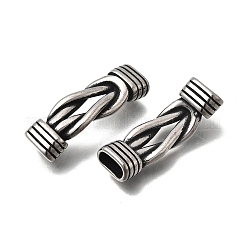 304ステンレス鋼のノットリンク  アンティークシルバー  35x11x6.5mm  穴：4x8mm&nbsp;STAS-D382-18AS