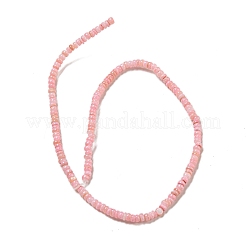 染め天然淡水シェルビーズ連売り  ロンデル  ライトコーラル  1~4.5x4~4.5x2~4.5mm  穴：0.5mm  約159個/連  15.12''（38.4センチメートル）&nbsp;BSHE-G039-07D