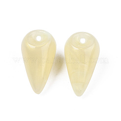 オペークアクリルパーツ  ツートン  グリッターパウダー付き  ティアドロップ  レモンシフォン  25x14mm  穴：1.8mm  約239個/500g&nbsp;MACR-N009-015E