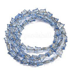 チェコ産プレスガラスビーズ  鐘  コーンフラワーブルー  13.5x13x6.5mm  穴：0.9mm  約80個/袋&nbsp;GLAA-I061-36A