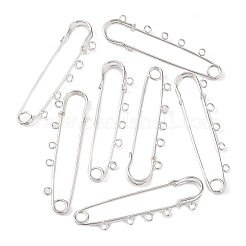 5ホール鉄キルトピン  銀色のメッキ  75x21mm  穴：3mm&nbsp;IFIN-E352-2