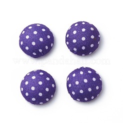 織カボション  アルミ底  半円  インディゴ  15x7mm&nbsp;WOVE-S037-15mm-6