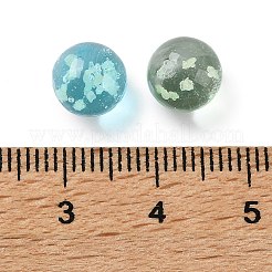 光り蓄光手作りの透明なランプワークビーズ  穴なし/ドリルなし  ラウンド  暗闇で光る  ミックスカラー  8~9mm&nbsp;LAMP-F045-02A