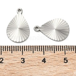 304ステンレスペンダント  レイと  ステンレス鋼色  ティアドロップチャーム  17x11x1.5mm  穴：1.4mm&nbsp;STAS-C167-08H-P