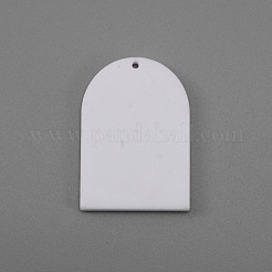 印刷されたアクリルパーツ  月とチューリップのアーチ型  きいろ  34.5x24x2mm  穴：1.2mm&nbsp;ACRP-CJC0001-03