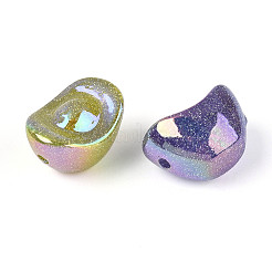 オペーク樹脂ビーズ  インゴット形状  グリッターパウダー付き  ミックスカラー  19.5x12.5~13.5x14mm  穴：2mm&nbsp;RESI-T061-09M