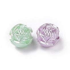 パール調アクリルビーズ  ローズ  ミックスカラー  9.6x9.1x8.5mm  穴：3.8mm  約1785個/500g&nbsp;OACR-E013-24
