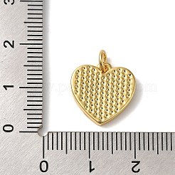 ラックメッキ真鍮パヴェシェルハートチャーム、丸カン付き  長持ちメッキ  18KGP本金メッキ  14.5x14.5x2mm  穴：1mm&nbsp;KK-K345-12G