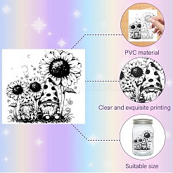 PVC ランプ フィルム diy カラフルな光ぶら下げランプ曇らされたガラスの瓶  ヒマワリ  100x90mm  12スタイル  1個/スタイル  12個/セット&nbsp;DIY-WH0505-031