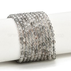 天然石クラウディクォーツビーズ連売り  ラウンド  多面カット  3~3.5mm  穴：0.6mm  約136個/連  15.16''（38.5cm）〜15.28''（38.8cm）&nbsp;GG-CBA3921-A06-3mm