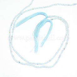 天然ブルートパーズビーズ連売り  多面カット  ラウンド  2mm  穴：0.5mm  約170~180個/連  12.9インチ〜13.3インチ（330~340mm）&nbsp;X-G-G914-2mm-12