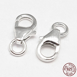 925スターリングシルバーカニカン  丸カン付き  銀  14x9x3.5mm  穴：4mm&nbsp;STER-F014-09D