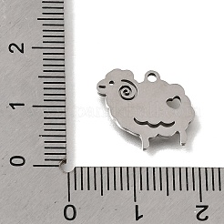 ステンレスペンダント201個  羊チャーム  切り取る  ステンレス鋼色  13.5x16x1mm  穴：1.3mm&nbsp;SA-CBA5D64-09P