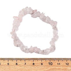 ユニセックスチップナチュラルローズクォーツビーズストレッチブレスレット  内径：1-3/4~2インチ（4.5~5cm）&nbsp;BJEW-S143-25