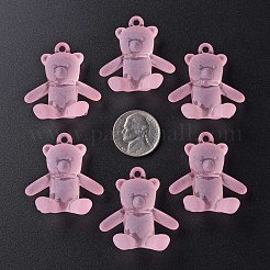 つや消しアクリルパーツ  クマ  パールピンク  38.5x34x15mm  穴：2.5mm  約94個/500g&nbsp;MACR-S373-60K-02