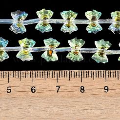電気メッキガラスビーズセット  虹メッキ  蝶結び  ミックスカラー  7x10x3mm  穴：1mm  約48個/連  19.69''（50センチメートル）&nbsp;EGLA-B007-03A