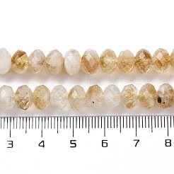 加熱された天然シトリンビーズ連売り  多面カット  ロンデル  7.5~8x5.5~6mm  穴：1mm  約69個/連  15.16インチ（38.5cm）&nbsp;G-K380-A40-04