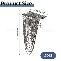 樹脂ビーズタッセルチェーンエポレット2個  布パーツ付き  服飾材料  ライトグレー  360x155x3mm&nbsp;FIND-FH0016-57A