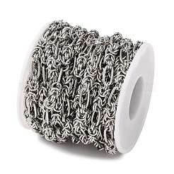 304ステンレスノットリンクチェーン  溶接されていない  スプールで  ステンレス鋼色  18.5x6x6mmと12x6x1.5mm&nbsp;CHS-A021-06B-P