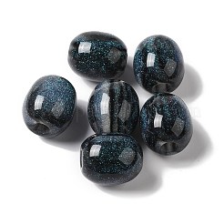 樹脂グリッターヨーロピアンビーズ  大穴ビーズ  バレル  ミックスカラー  17.5~19x16.5~17mm  穴：5mm&nbsp;RESI-G066-02