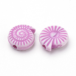 クラフトアクリルビーズ  シェル  ミックスカラー  10.5x9.5x4mm  穴：1mm  約1750個/500g&nbsp;MACR-T004-05
