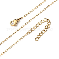 1.5mm 304 ステンレス ケーブル チェーン ネックレス  14KGP本金メッキ  17.13インチ（43.5cm）&nbsp;NJEW-T016-22G