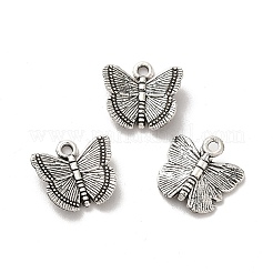 チベット風合金チャーム  バタフライチャーム  アンティークシルバー  11.5x12x3mm  穴：1.2mm  約1000個/500g&nbsp;TIBE-B001-47AS